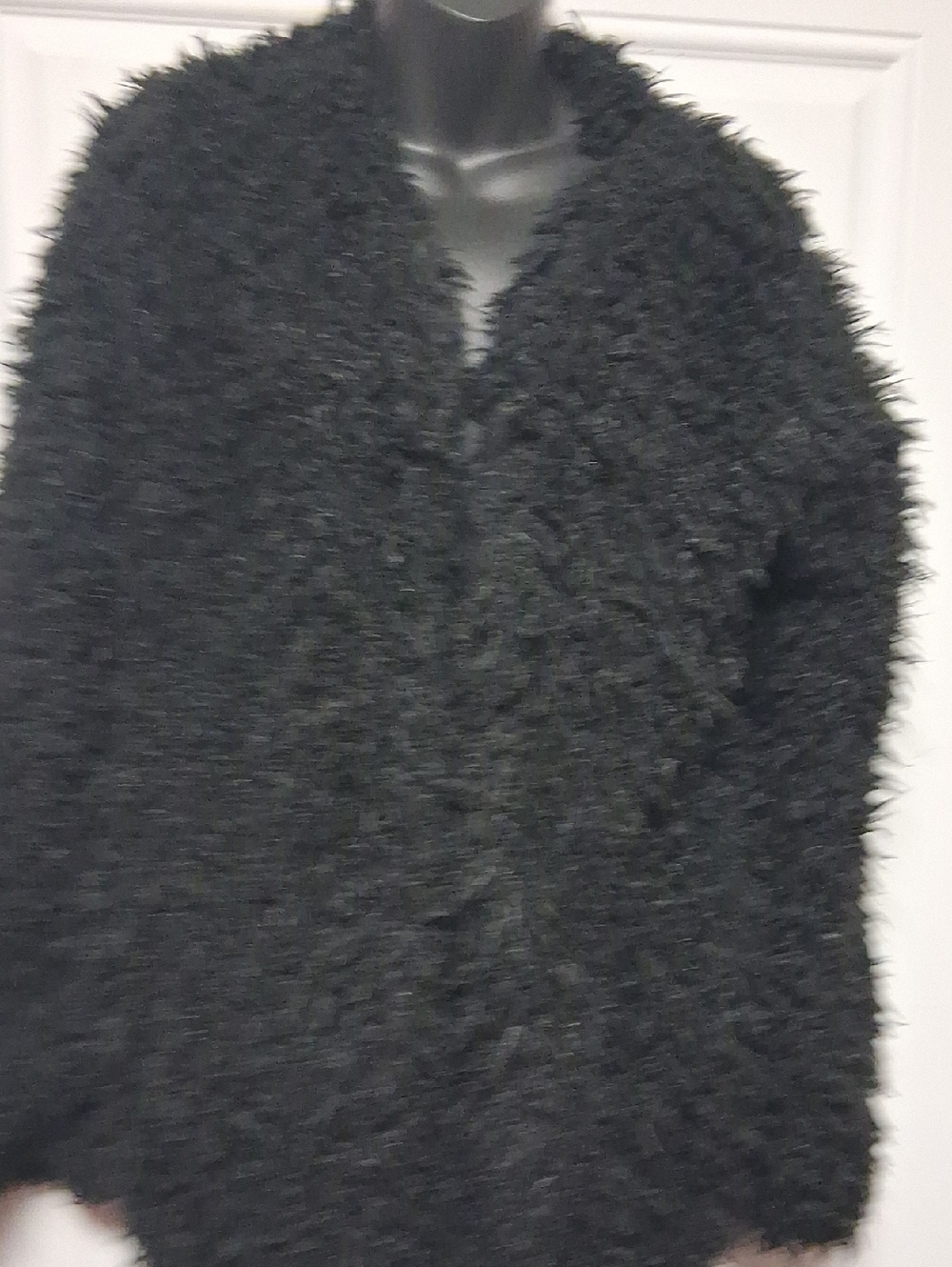 Cozy Black Faux Fur Shag Jacket Size Medium Ambiance Is Your Maker